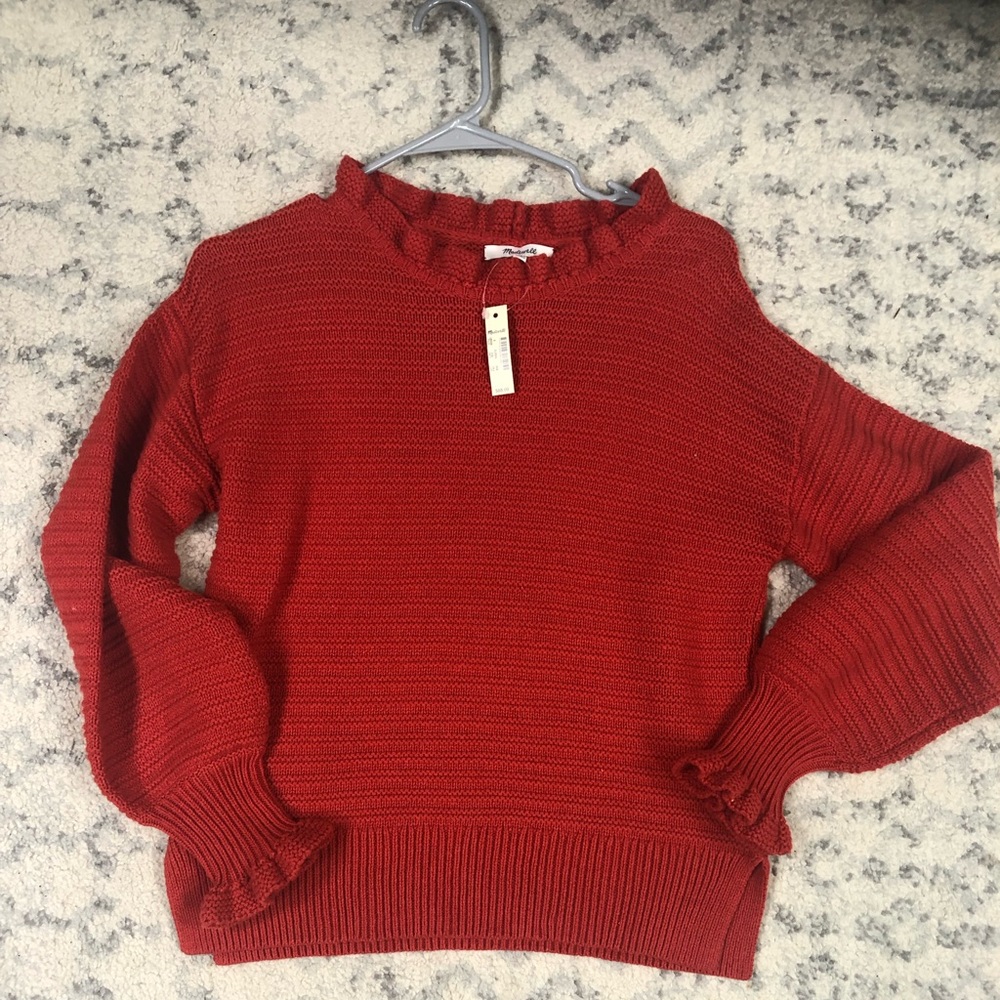 Madewell small orange sweater